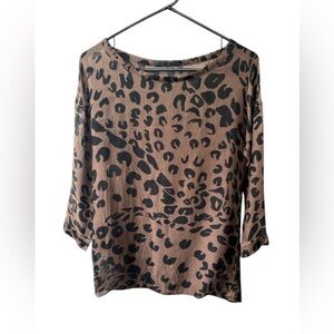 Jenni Kayne silk/wool blend cheetah print top